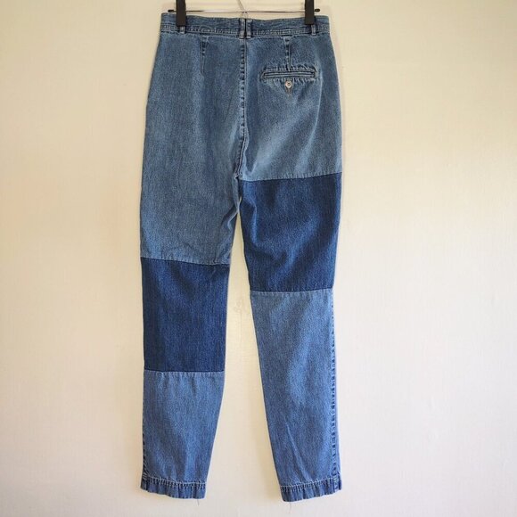 Vintage High Waisted Mom Jeans ColorBlock Patchwork Boho Women's Size 6 - Picture 5 of 7